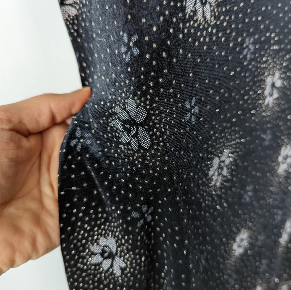 Vintage 90s Kathie Lee Collection Sz. M Velvet Dress Glitted Floral Embellished - Picture 6 of 8